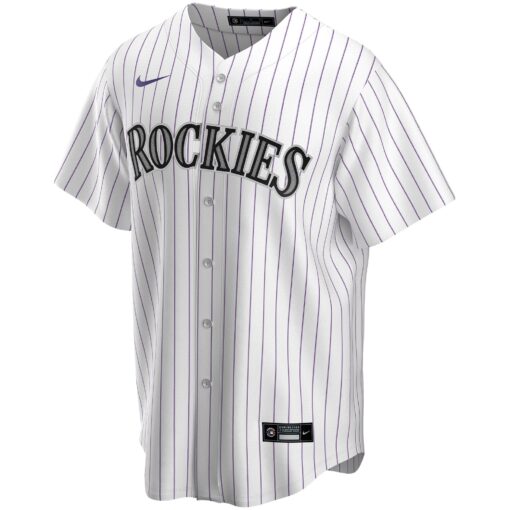Youth Colorado Rockies White Home Custom Jersey - Image 2
