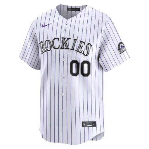 Youth Colorado Rockies White Home Limited Custom Jersey - Image 2