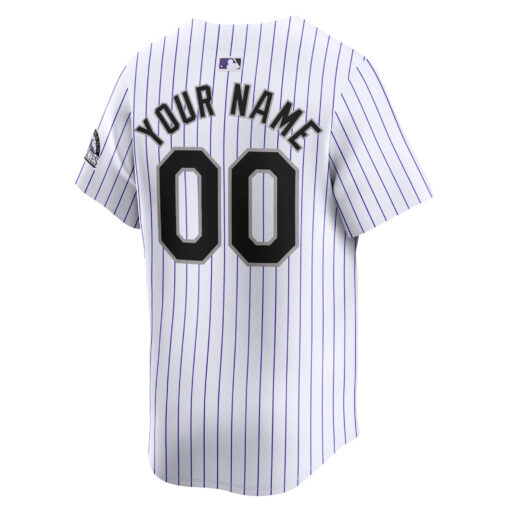Youth Colorado Rockies White Home Limited Custom Jersey - Image 3
