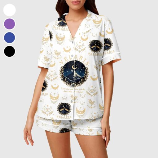 Velaris Acotar Satin Pajamas Set, Velaris City Of Starligh Shirt, Velaris Acotar Holiday Pajamas, The Night Court Family Pajamas - Image 4