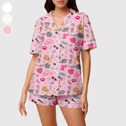 Pop Star Singer Satin Pajamas Set, Gift For Her, Silk Loungewear, Soft and Comfort Pajamas - Image 2