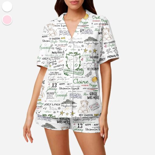 Boys Of Tommen Satin Pajamas Set For Mom, Tommen College Pajamas, Gift For Book Lover - Image 2