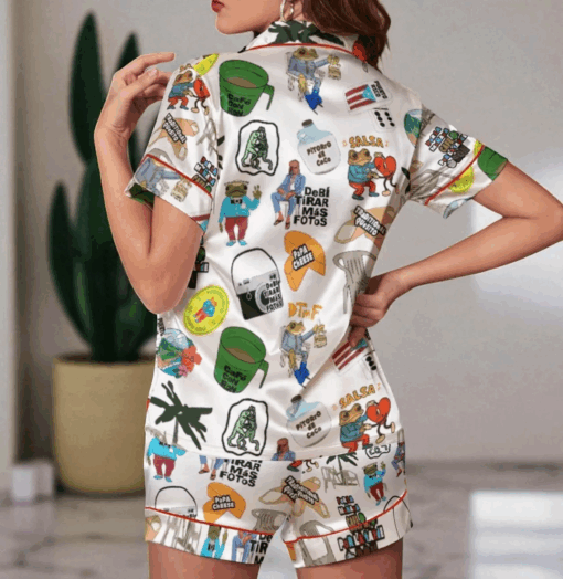 Bunny DTMF Satin Pajama Set for Women – Funny Graphic Print Satin Sleepwear - Image 3