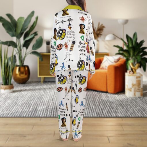 Halloween Coraline Satin Pajamas Set, Coraline Movie Pajamas Set - Image 6