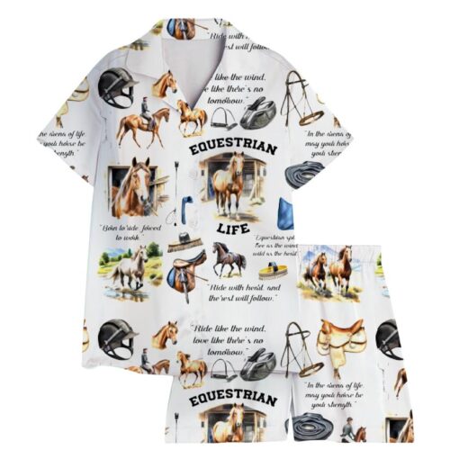 Equestrian Life Silky Satin Pajama Set - Image 3