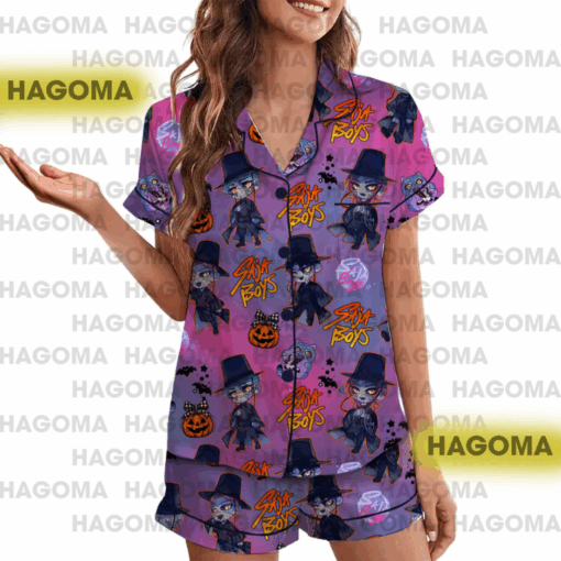 Kpop Saja Boys Halloween Satin Pajamas Set, Kpop Demon Hunters Women Pajama - Image 5