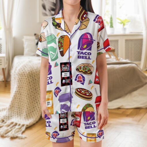 Taco Bell Pajamas Set For Women, Long Comfy Sleep, Comfort Pajama Set Gift - Image 3