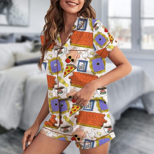 Friends TV Show Satin Pajama Set, Central Perk Lounge PJs - Image 4