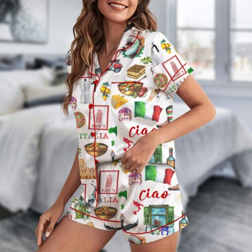 Italy Roman Travel Satin Pajamas Sets - Image 3