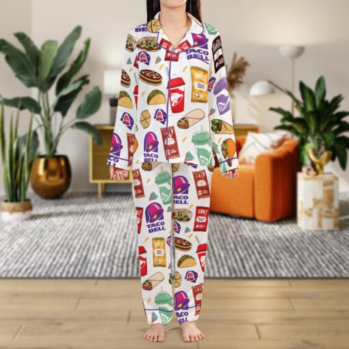 Taco Bell Pajamas Set For Women, Long Comfy Sleep, Comfort Pajama Set Gift - Image 5
