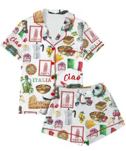 Alternative view of Italy Roman Travel Satin Pajamas Sets