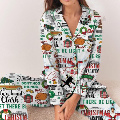 Griswold Christmas Satin Pajamas Set, Christmas Tree Farm Pajamas Set - Image 6