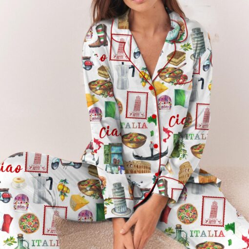 Italy Roman Travel Satin Pajamas Sets - Image 6