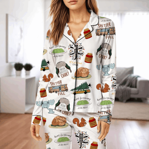 It's A Beaut Clark Christmas Vacation Satin Pajama Set For Women - Image 5