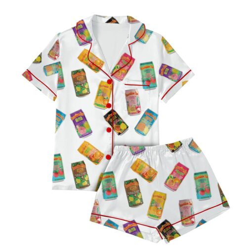 Hawaiian Drinks Satin Pajama Set For Women - Image 2