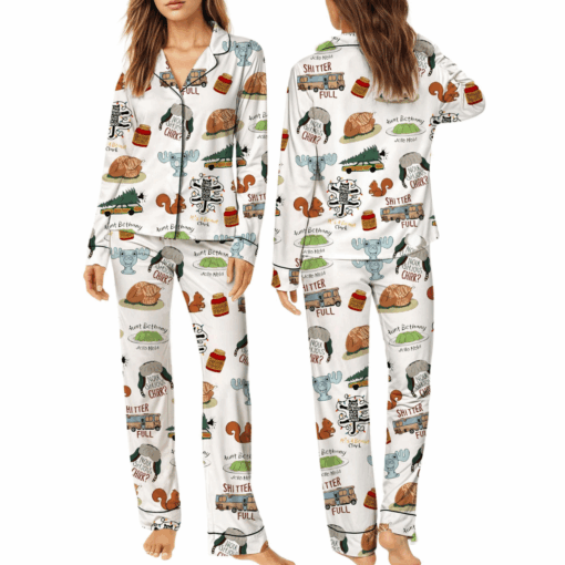 It's A Beaut Clark Christmas Vacation Satin Pajama Set For Women - Image 6