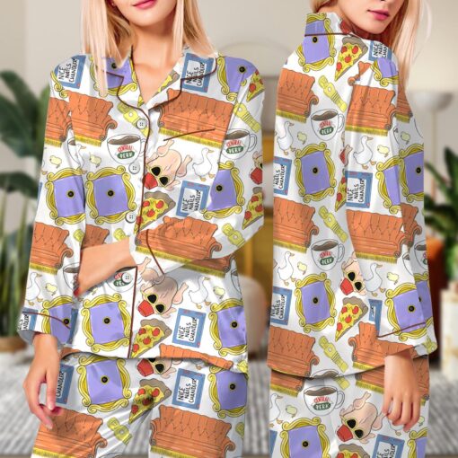 Friends TV Show Satin Pajama Set, Central Perk Lounge PJs - Image 6