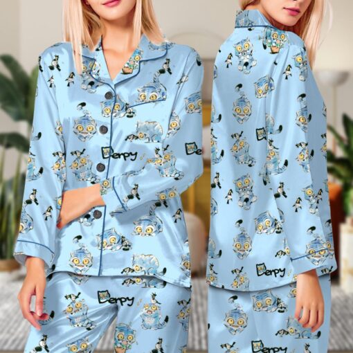 Demon Hunters Jinu’s Pet Derpy Tiger and Bird Satin Pajama Set - Image 5