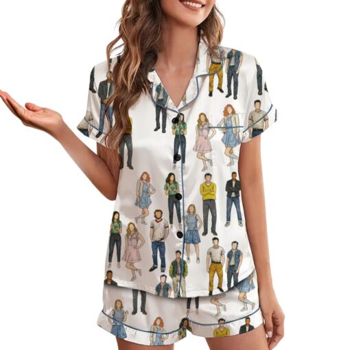 The Outsider Satin Pajama Set For Women, Print Sleepwear & Loungewear PJs - Image 3