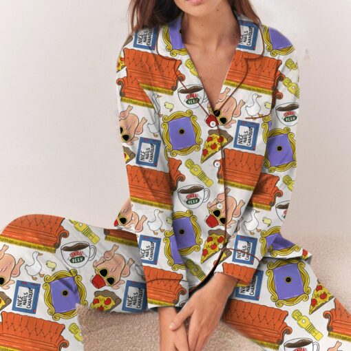 Friends TV Show Satin Pajama Set, Central Perk Lounge PJs - Image 7