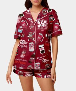 Alternative view of Dr Pepper Satin Pajamas Set, Dr Pepper Soda Lover Pjs, Dr Pepper Gift