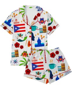 Alternative view of Puerto Rico Vacation Satin Pajama Set For Women