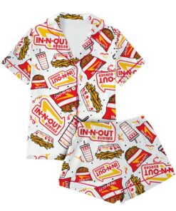Alternative view of In-N-Out Burger Print Satin Pajama Set