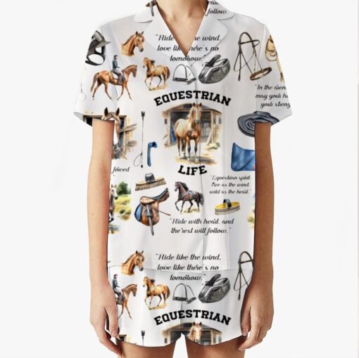 Equestrian Life Silky Satin Pajama Set - Image 2