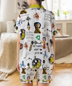 Alternative view of Halloween Coraline Satin Pajamas Set, Coraline Movie Pajamas Set
