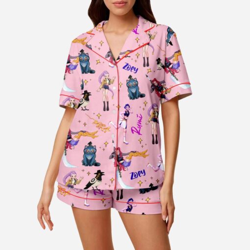 Kpop Demon Hunters Satin Pajama Set, Derpy the Tiger And Bird Sleepwear - Image 4