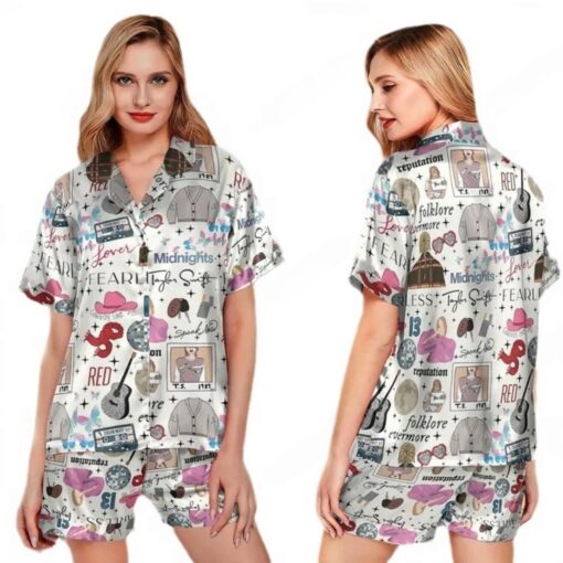Taylor Swift Satin Pajamas Set, Taylor Version Pajamas Set, Swiftie Pajama Set - Image 2