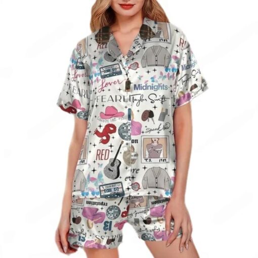 Taylor Swift Satin Pajamas Set, Taylor Version Pajamas Set, Swiftie Pajama Set - Image 3