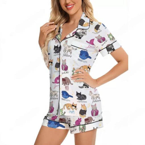 Taylor Swift Satin Pajamas Set, Taylor Version Pajamas Set, Swiftie Pajama Set - Image 2
