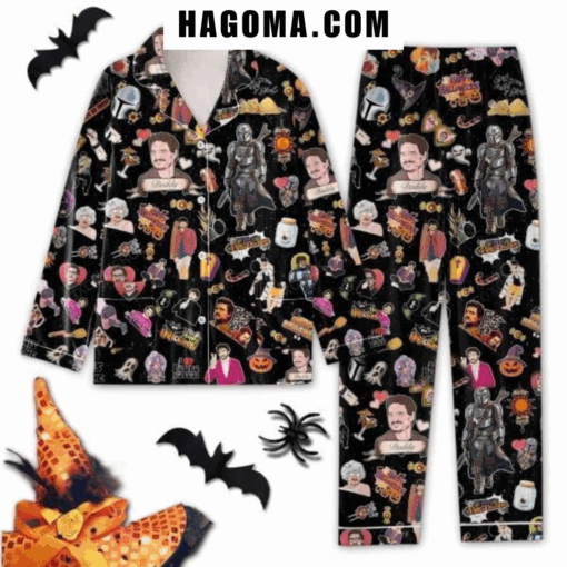 Star War I Love Pedro Pascal The Last Of Us Happy Halloween Satin Pajamas Set - Image 2