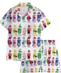 Alternative view of Queen Elizabeth II Rainbow Satin Pajama Set, Satin Pajamas For Women