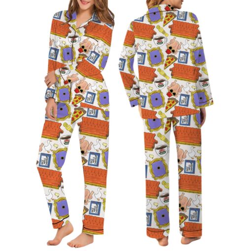 Friends TV Show Satin Pajama Set, Central Perk Lounge PJs - Image 5