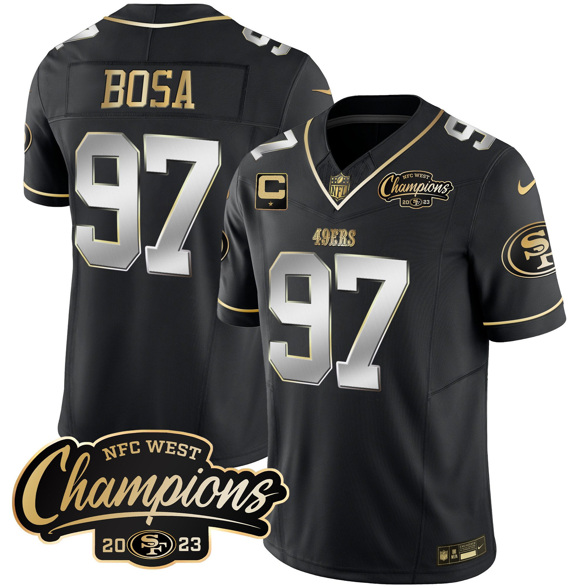 All Players San Francisco 49ers 2023 NFC West Champions Patch Vapor Jersey - Men - Image 31