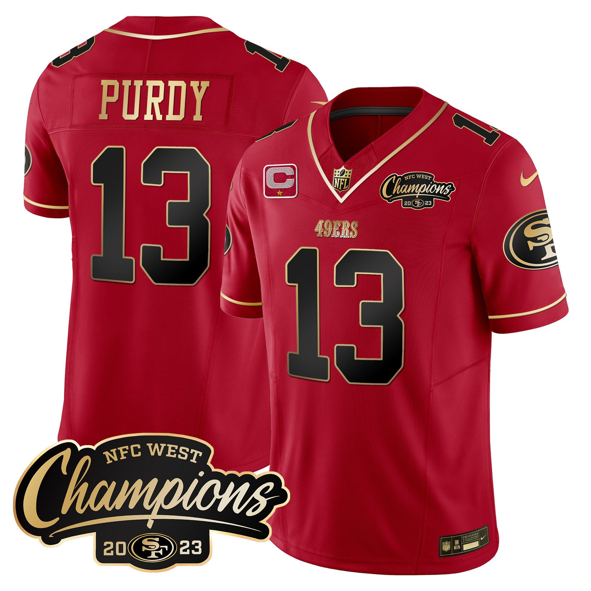 All Players San Francisco 49ers 2023 NFC West Champions Patch Vapor Jersey - Men - Image 4