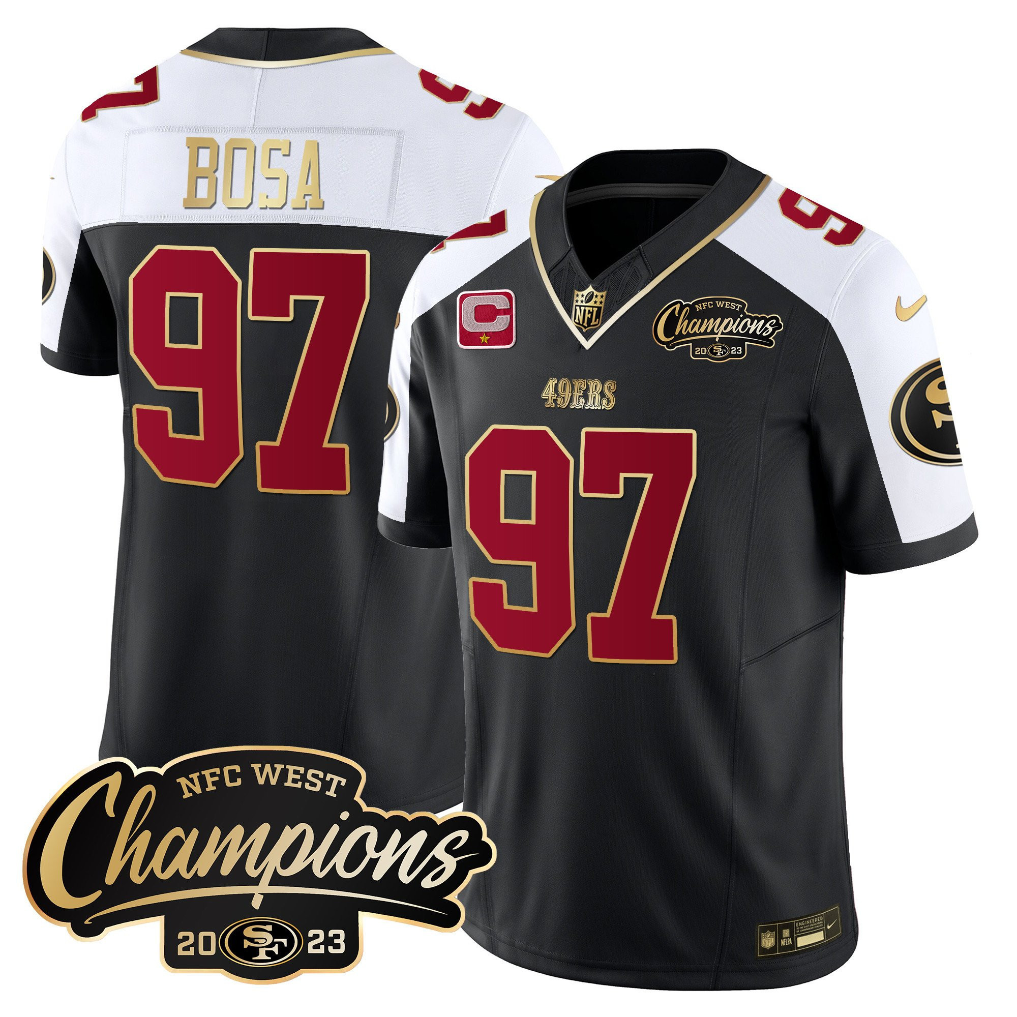 All Players San Francisco 49ers 2023 NFC West Champions Patch Vapor Jersey - Men - Image 29