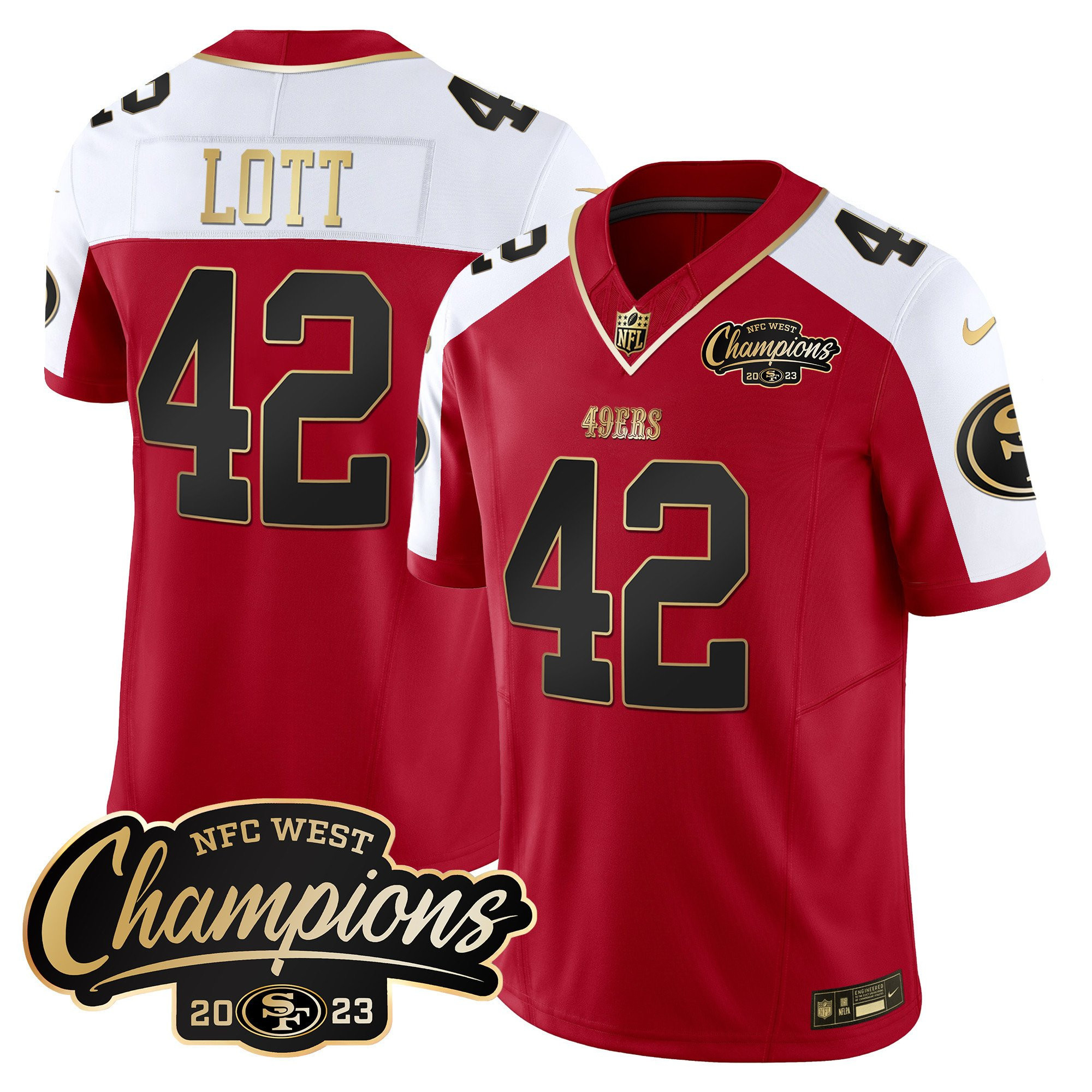 All Players San Francisco 49ers 2023 NFC West Champions Patch Vapor Jersey - Men - Image 34