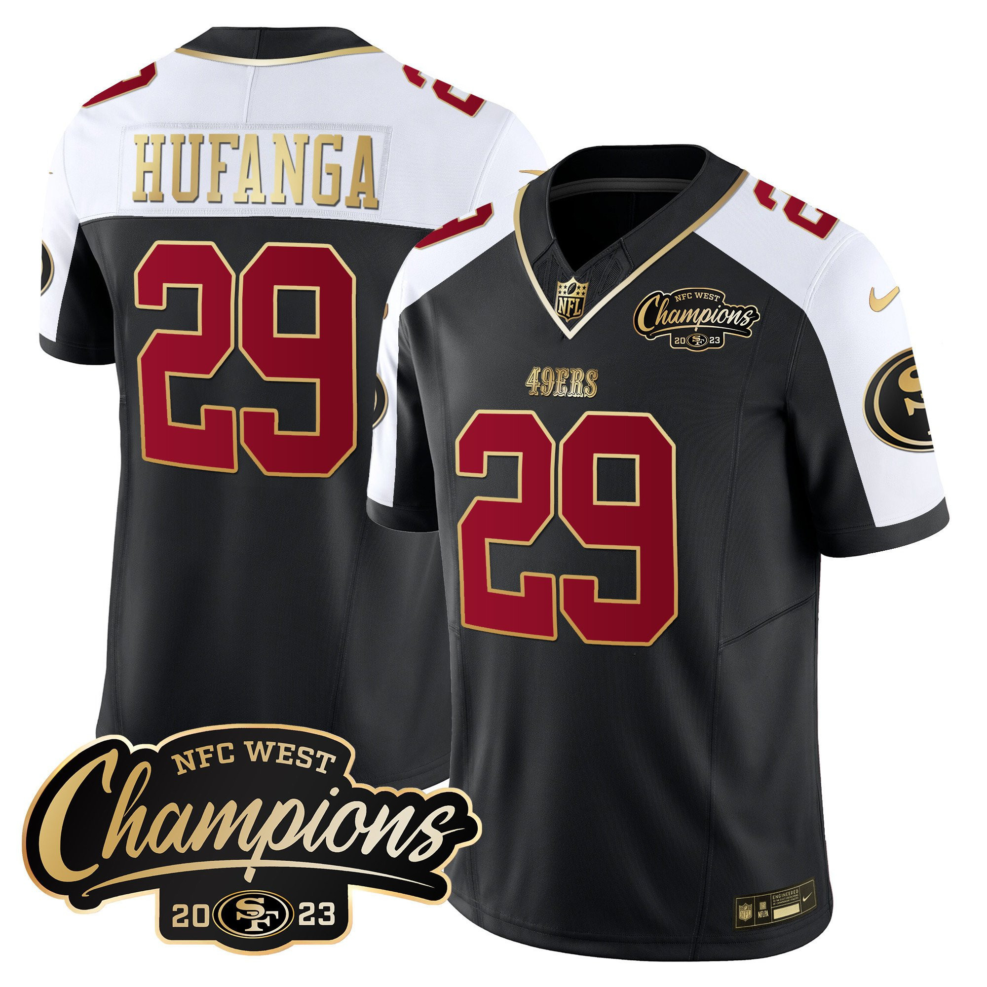 All Players San Francisco 49ers 2023 NFC West Champions Patch Vapor Jersey - Men - Image 37