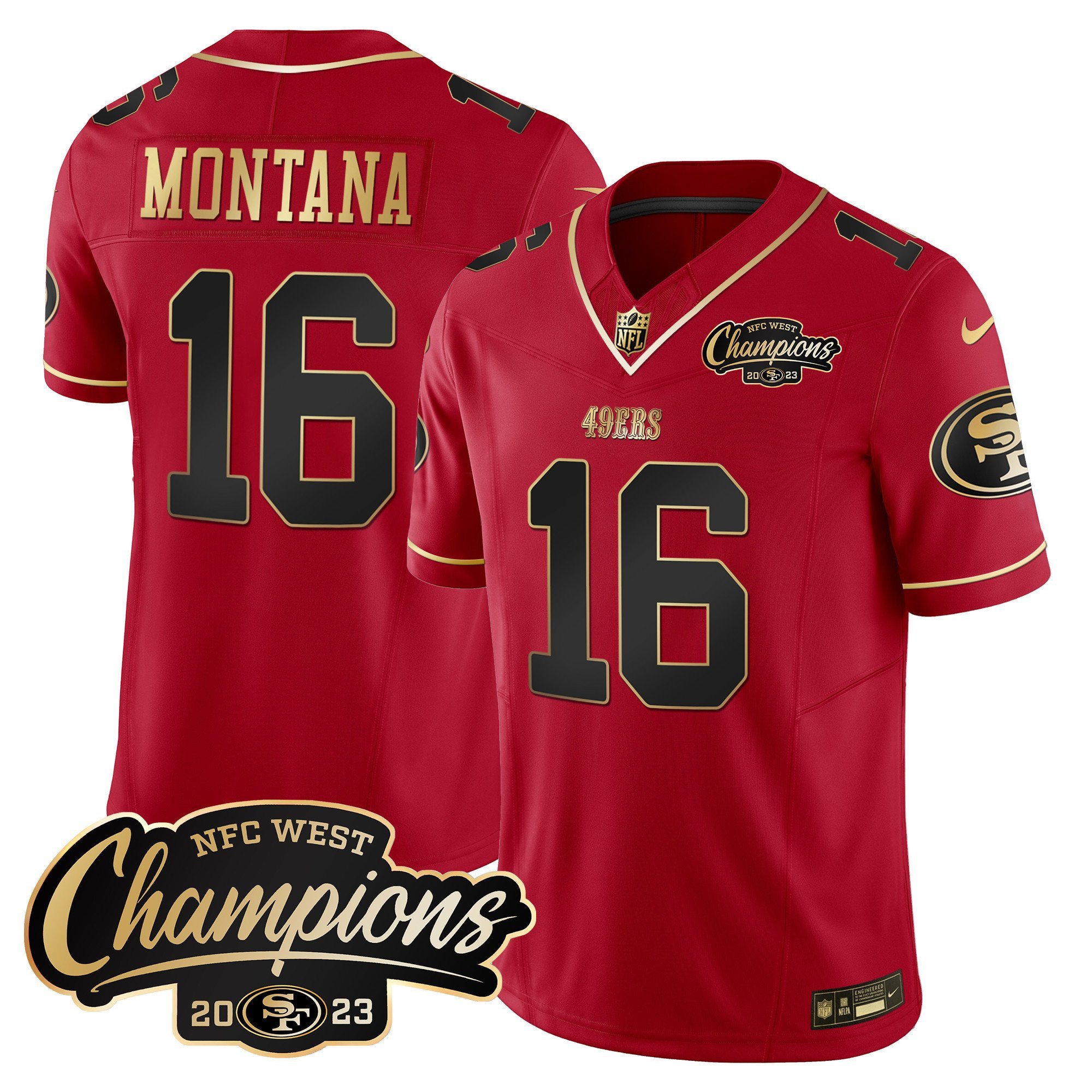 All Players San Francisco 49ers 2023 NFC West Champions Patch Vapor Jersey - Men - Image 28
