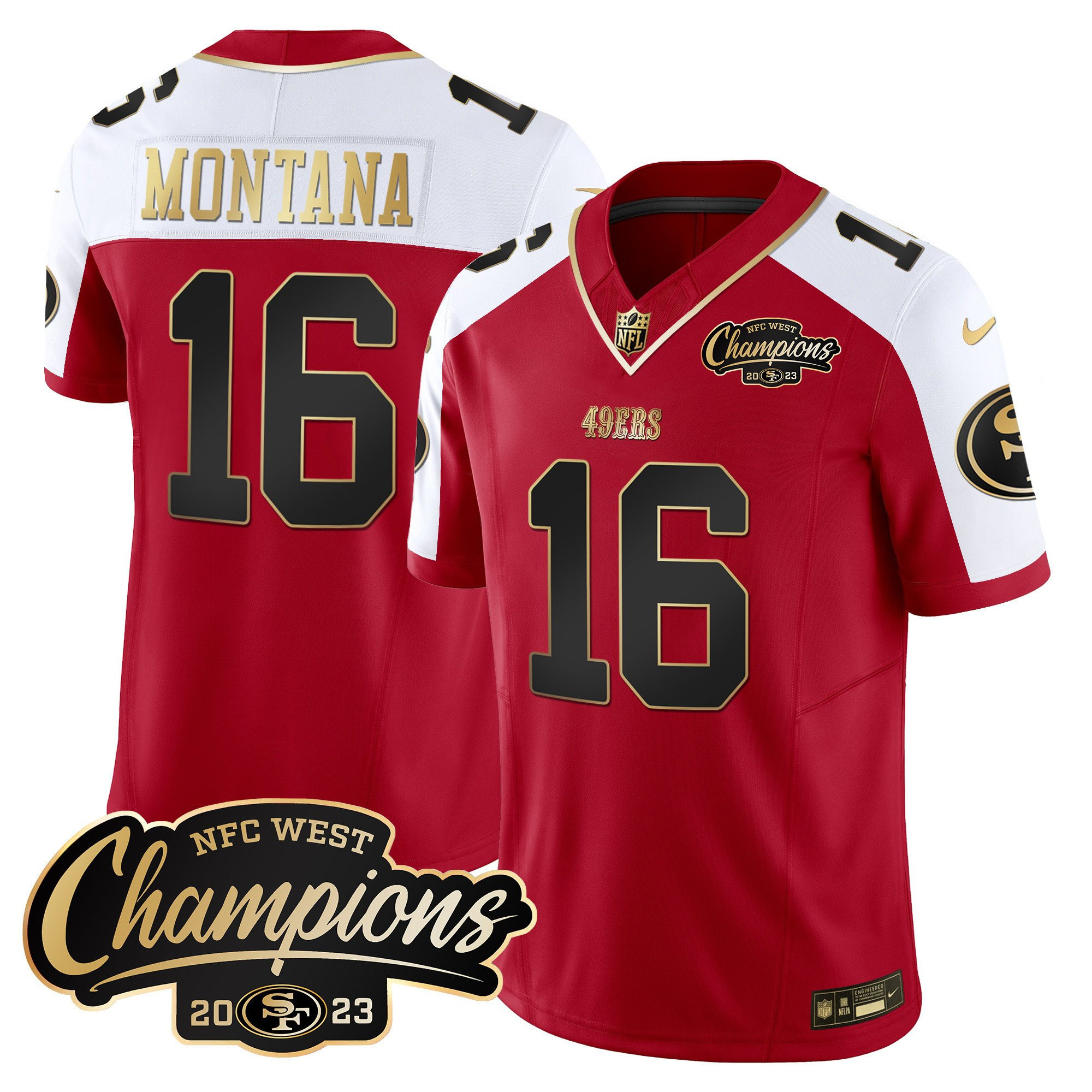 All Players San Francisco 49ers 2023 NFC West Champions Patch Vapor Jersey - Men - Image 26