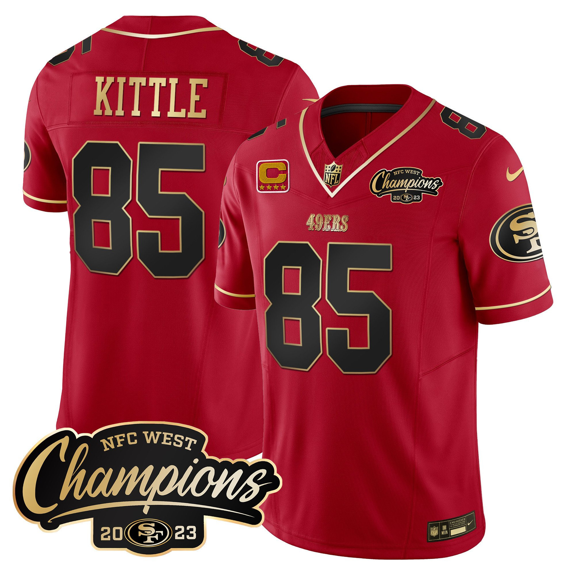All Players San Francisco 49ers 2023 NFC West Champions Patch Vapor Jersey - Men - Image 20
