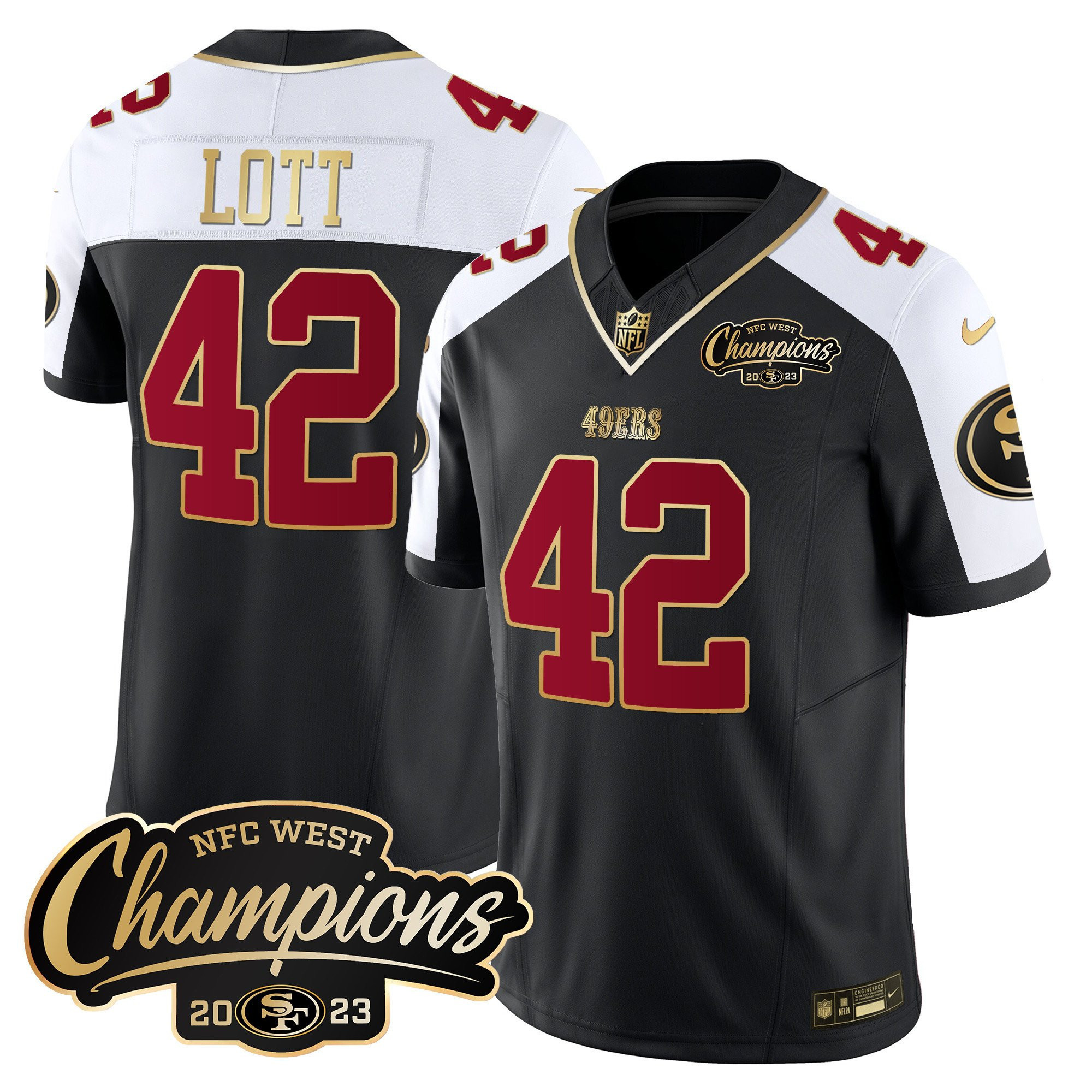 All Players San Francisco 49ers 2023 NFC West Champions Patch Vapor Jersey - Men - Image 33