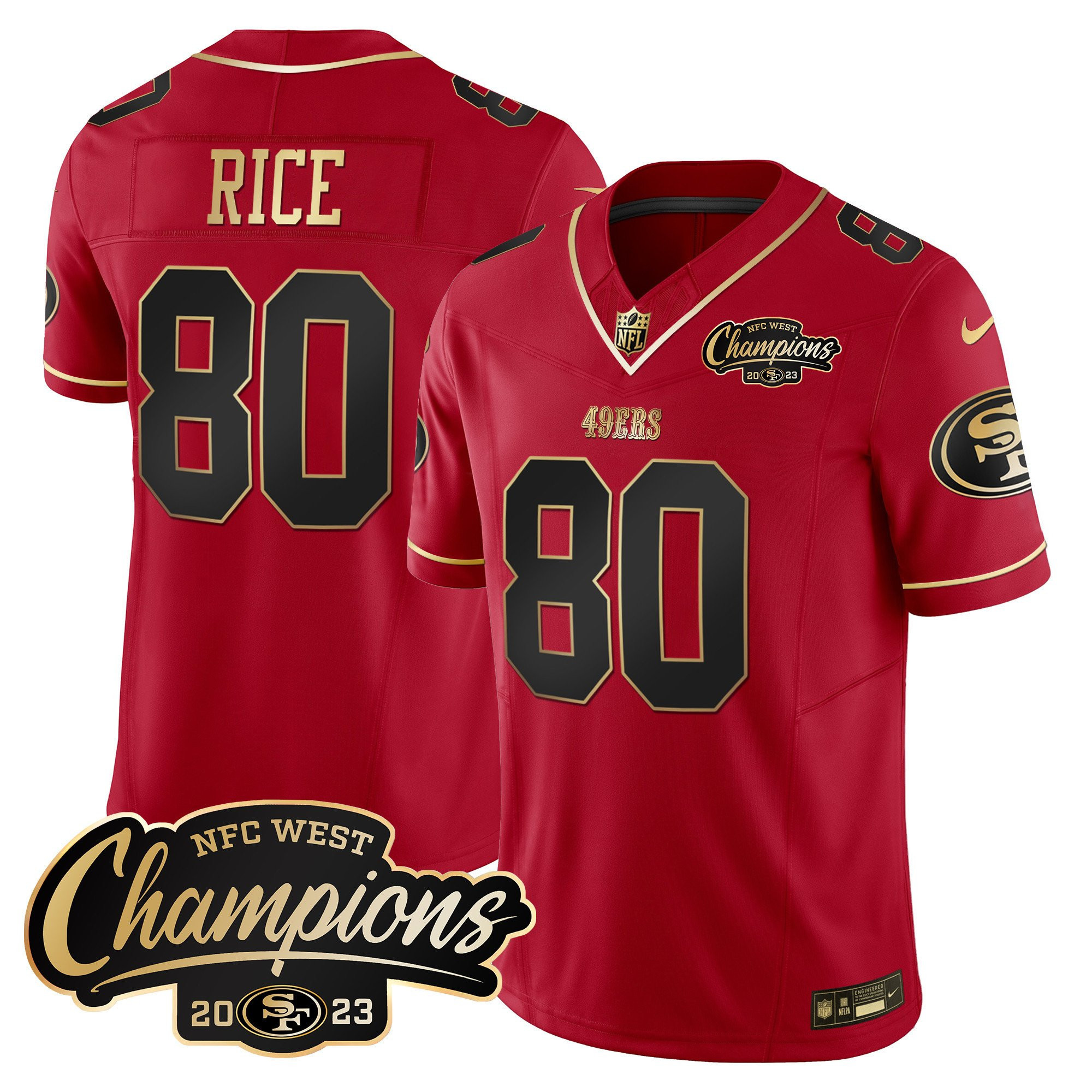 All Players San Francisco 49ers 2023 NFC West Champions Patch Vapor Jersey - Men - Image 24
