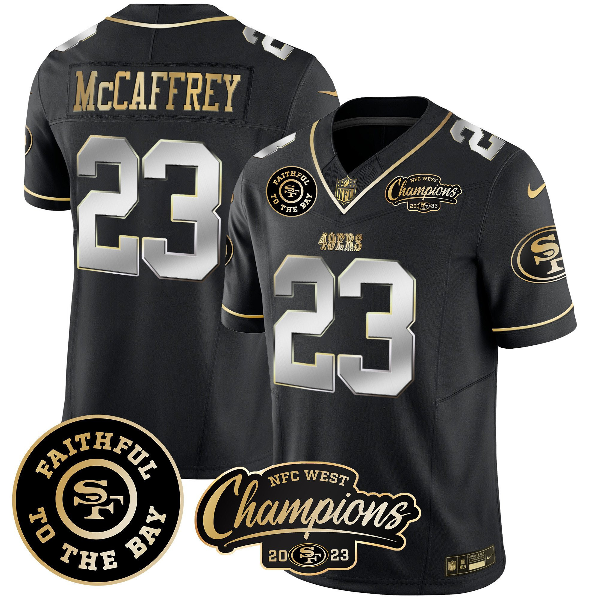 All Players San Francisco 49ers Faithful & 2023 NFC West Champions Patch Vapor Jersey - Men - Image 7
