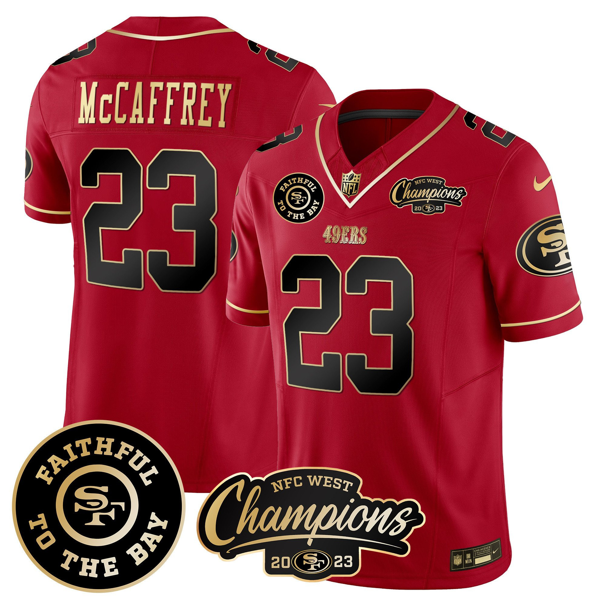 All Players San Francisco 49ers Faithful & 2023 NFC West Champions Patch Vapor Jersey - Men - Image 8
