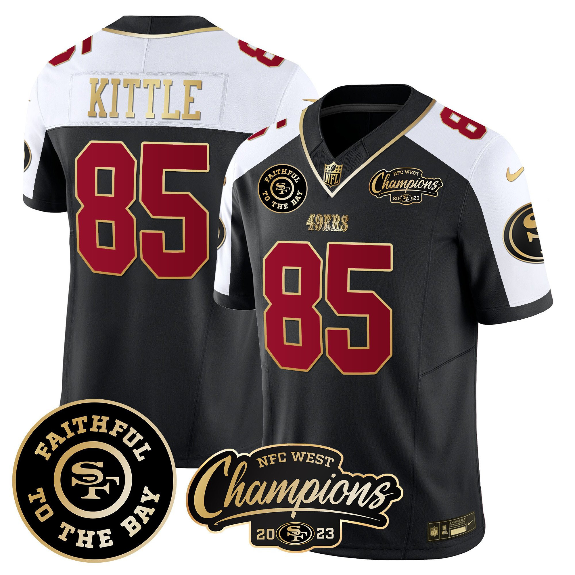 All Players San Francisco 49ers Faithful & 2023 NFC West Champions Patch Vapor Jersey - Men - Image 17