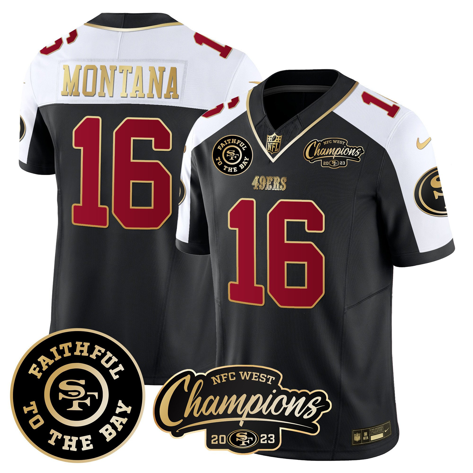All Players San Francisco 49ers Faithful & 2023 NFC West Champions Patch Vapor Jersey - Men - Image 25